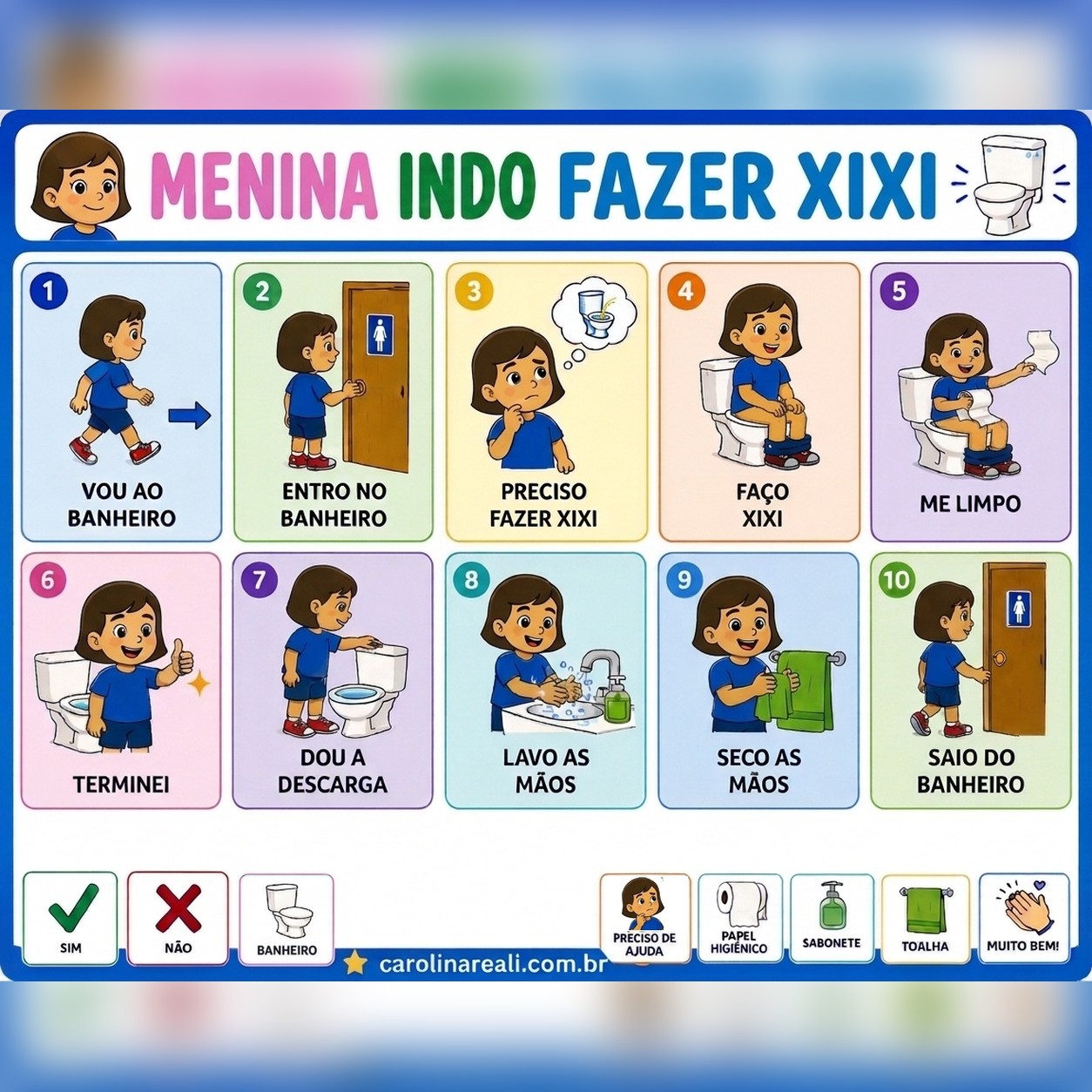 Prancha de CAA — Menina Indo ao Banheiro (Xixi)