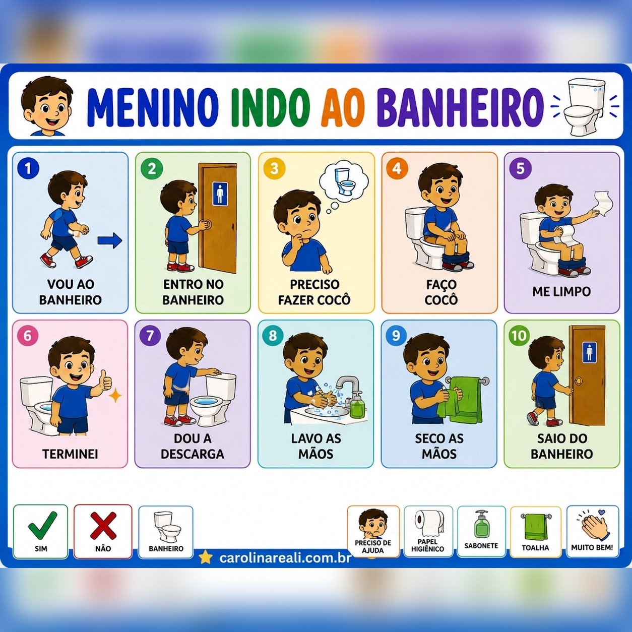 Prancha de CAA — Menino Indo ao Banheiro (Cocô)