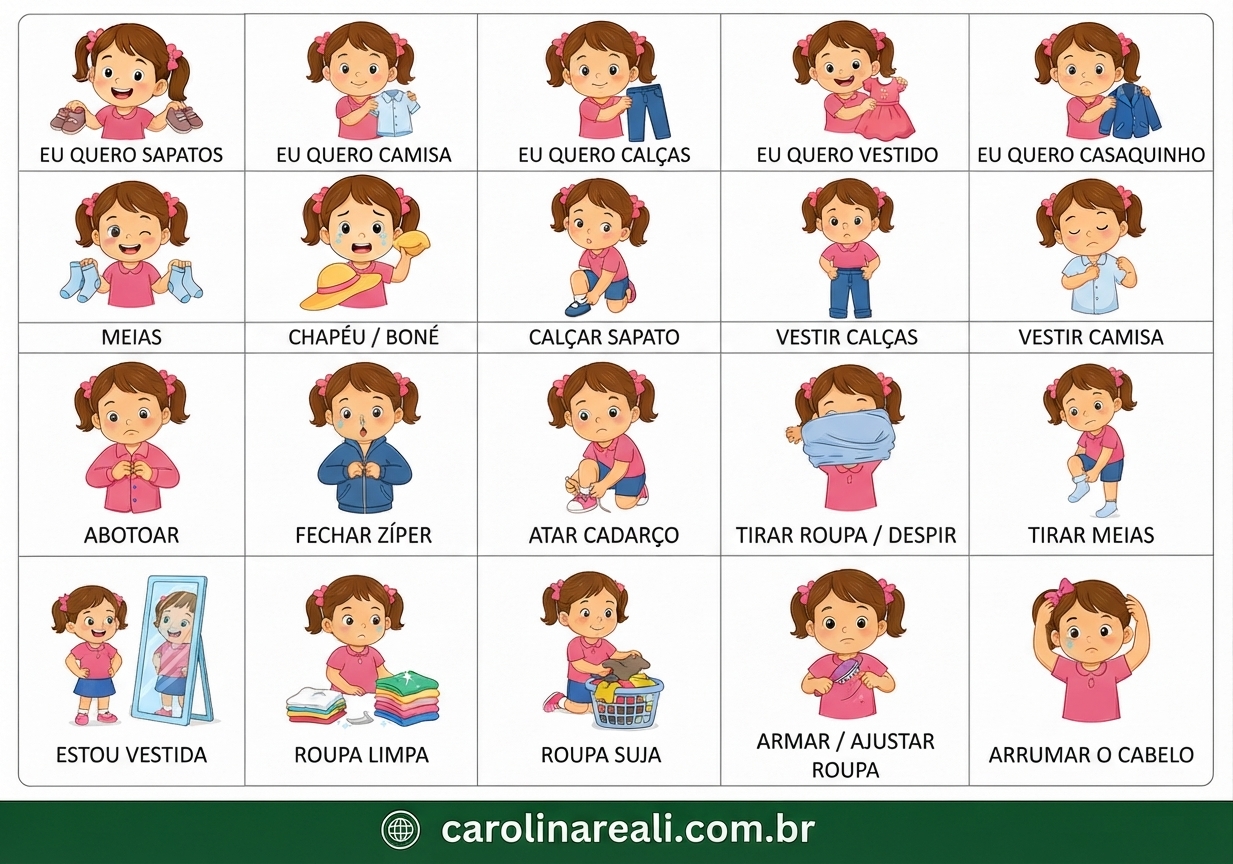 Prancha de CAA — Vestimentas (Menina)