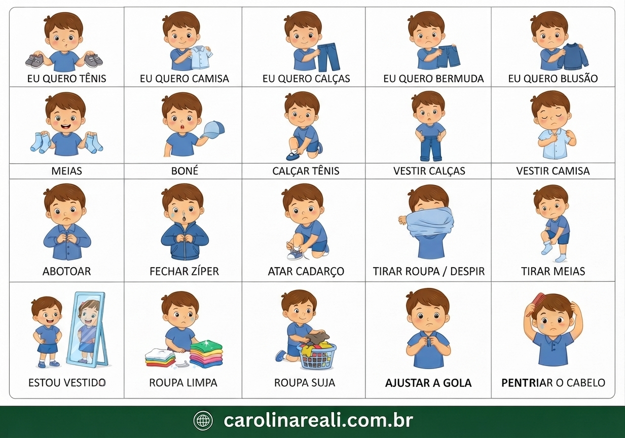 Prancha de CAA — Vestimentas (Menino)