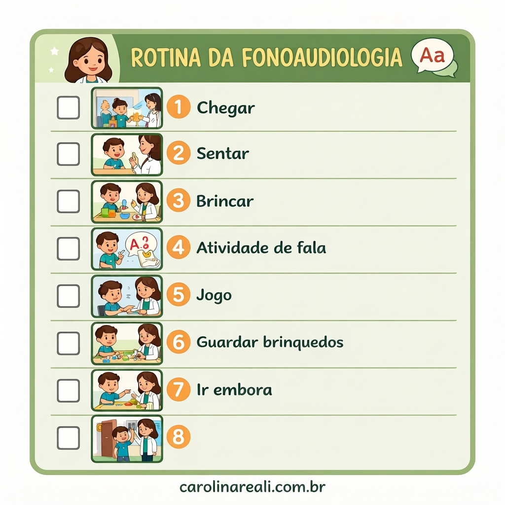 Rotina da Fonoaudiologia — Checklist de Sessão